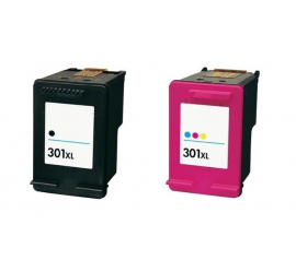 PACK X 2 HP 301XL NEGRO Y TRICOLOR CARTUCHOS DE TINTA COMPATIBLES (CH563EE) Y (CH564EE) 