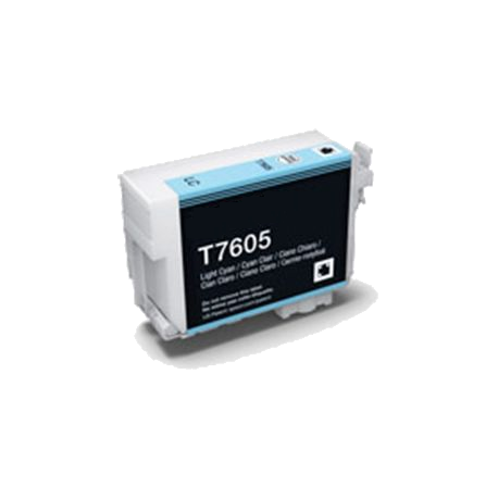 EPSON T7605 CYAN LIGHT CARTUCHO DE TINTA PIGMENTADA COMPATIBLE (C13T76054010)